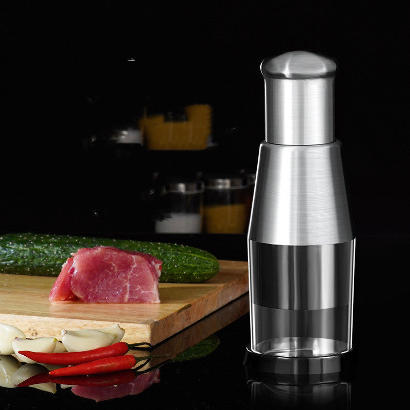 Manual Garlic Press & Vegetable Chopper Stainless Steel Crusher