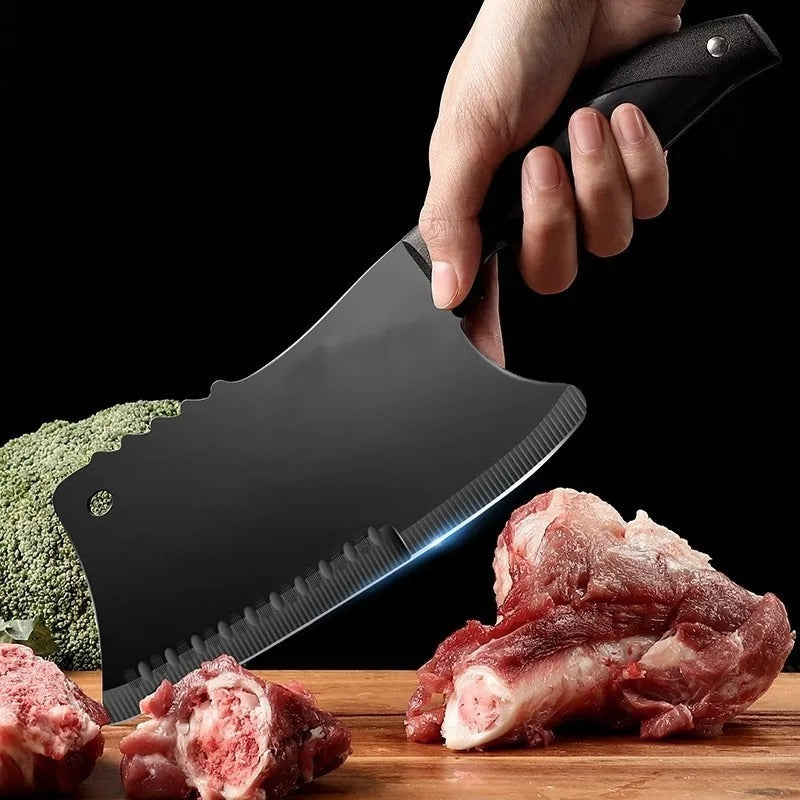 Stainless Steel Chef Knife Black Blade Meat & Vegetable Cleaver