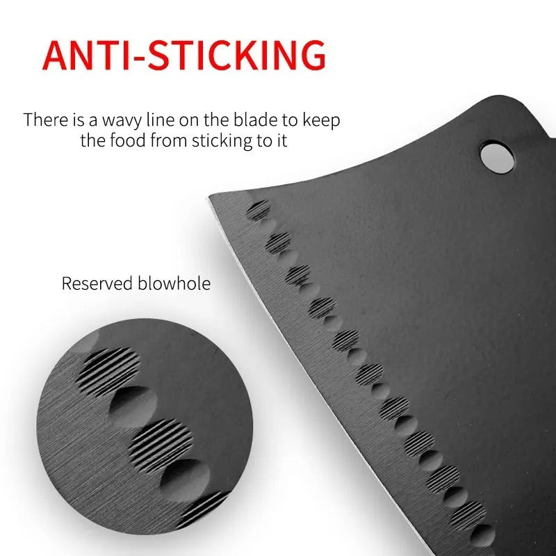 Stainless Steel Chef Knife Black Blade Meat & Vegetable Cleaver