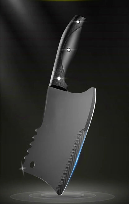 Stainless Steel Chef Knife Black Blade Meat & Vegetable Cleaver